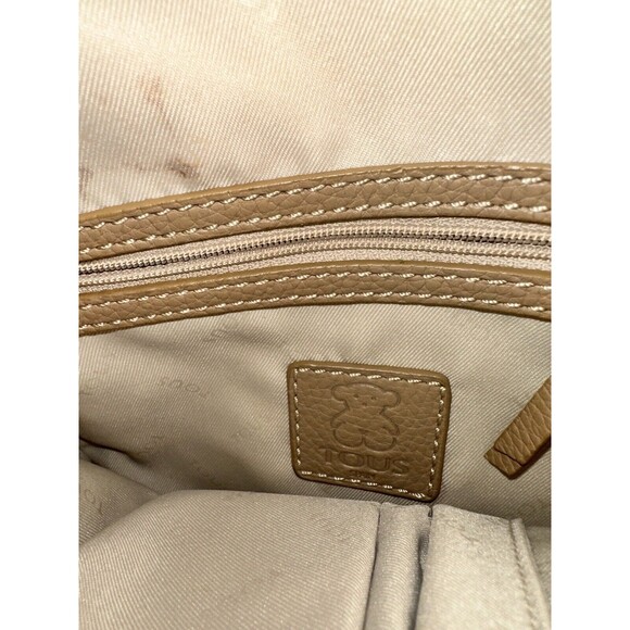 Tous Kaos logo icon crossbody leather canvas bag 9''x9''x3'' - Picture 4 of 15